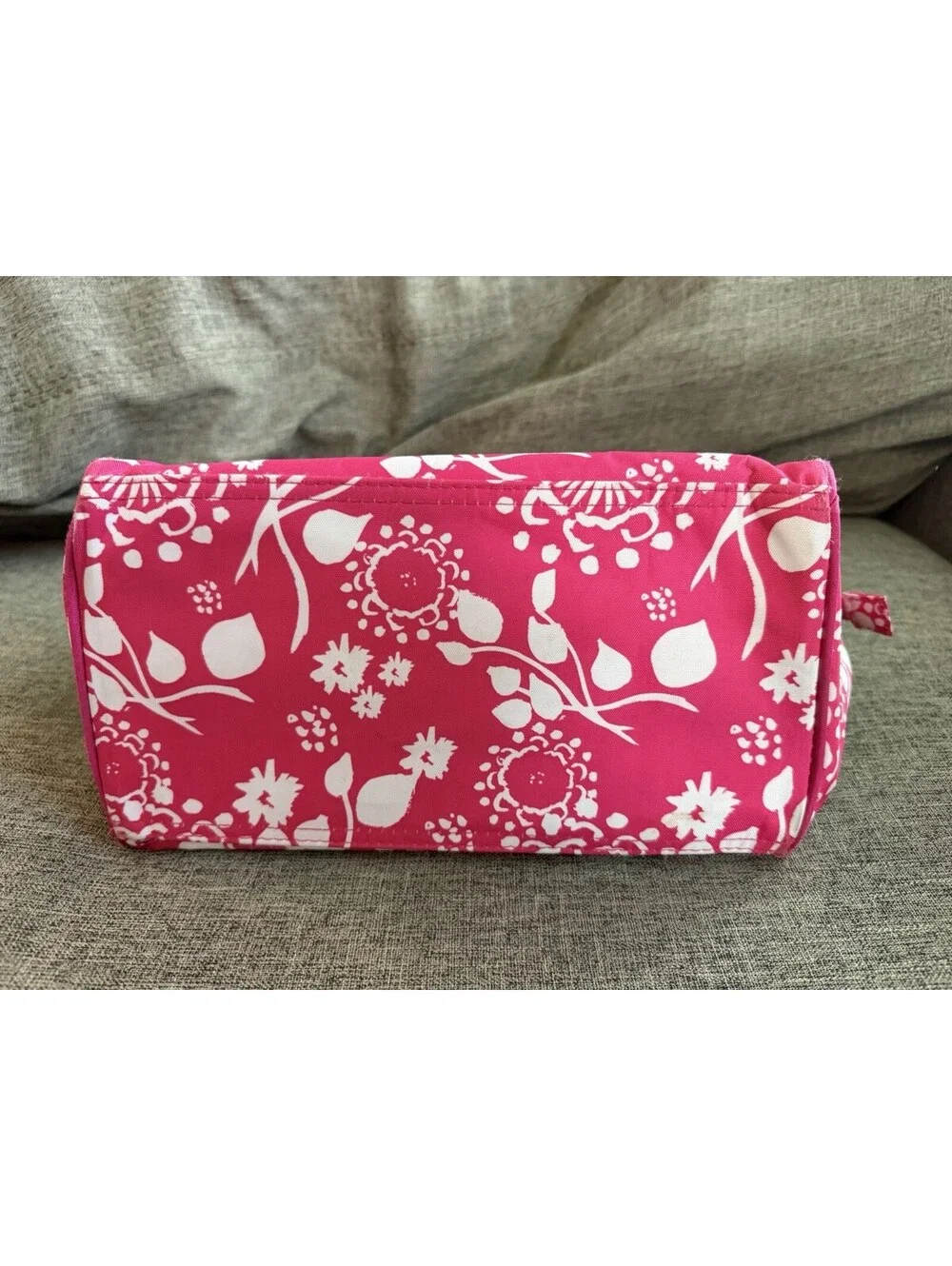 Thirty One Large Cosmetic Bag In Pink Parisian Pop Lined Zip Close